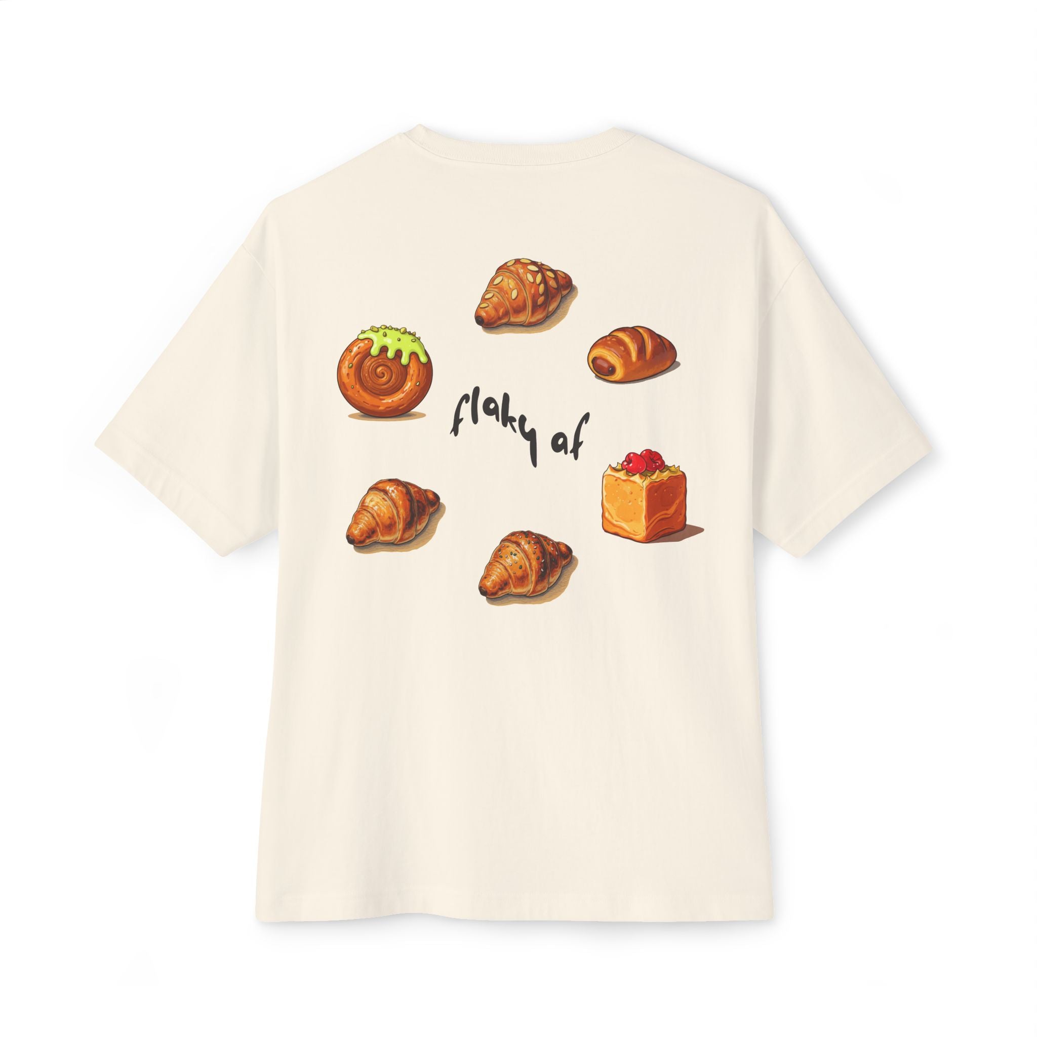 Flaky AF Crossiant Unisex Oversized Boxy Tee