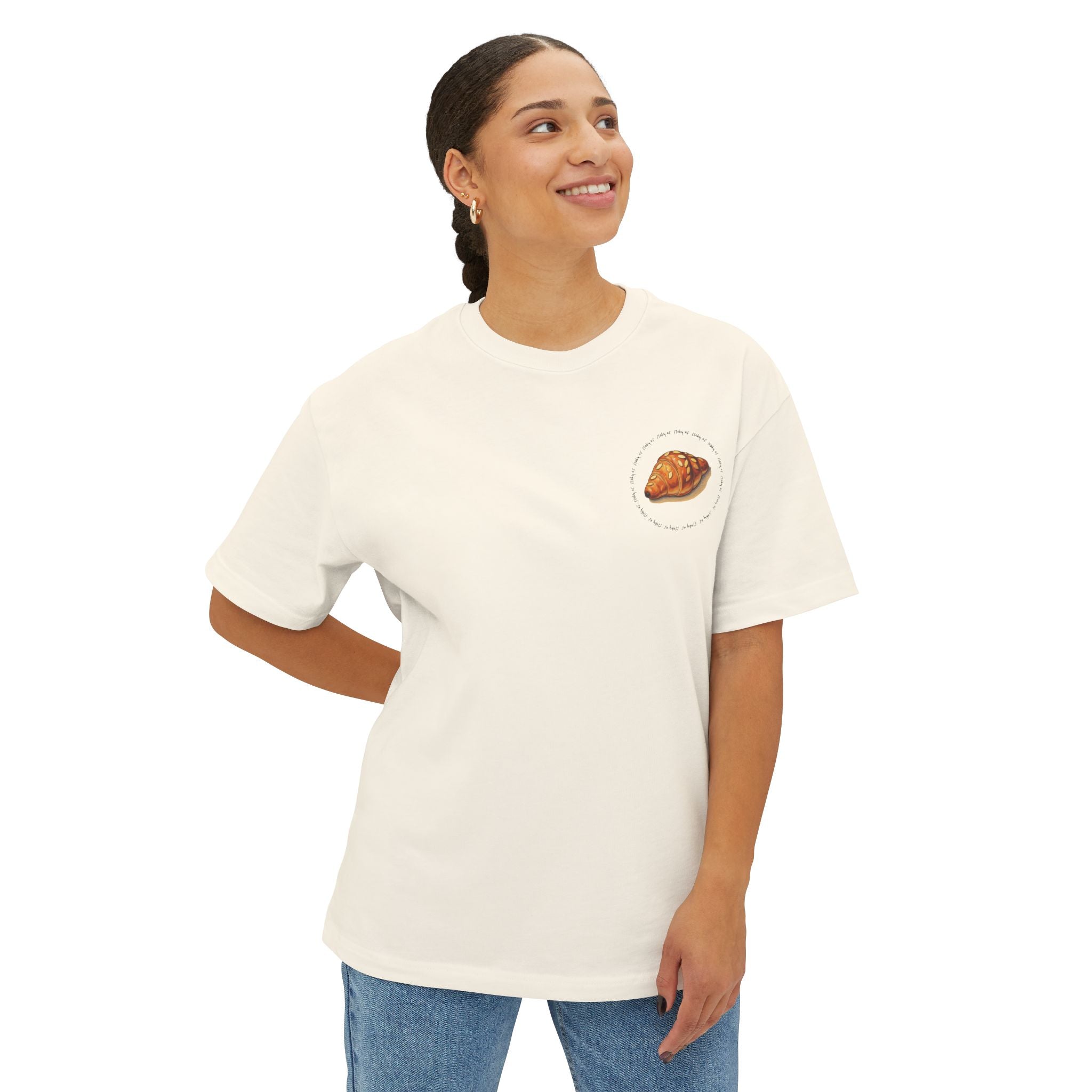 Flaky AF Crossiant Unisex Oversized Boxy Tee